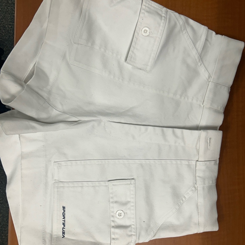 Sport-Tek White Flat Front Men's Shorts